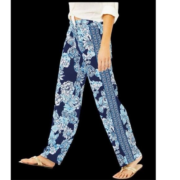 Lilly Pulitzer Women's Bal Harbour Palazzo in Low Tide Navy Size S - Picture 9 of 11